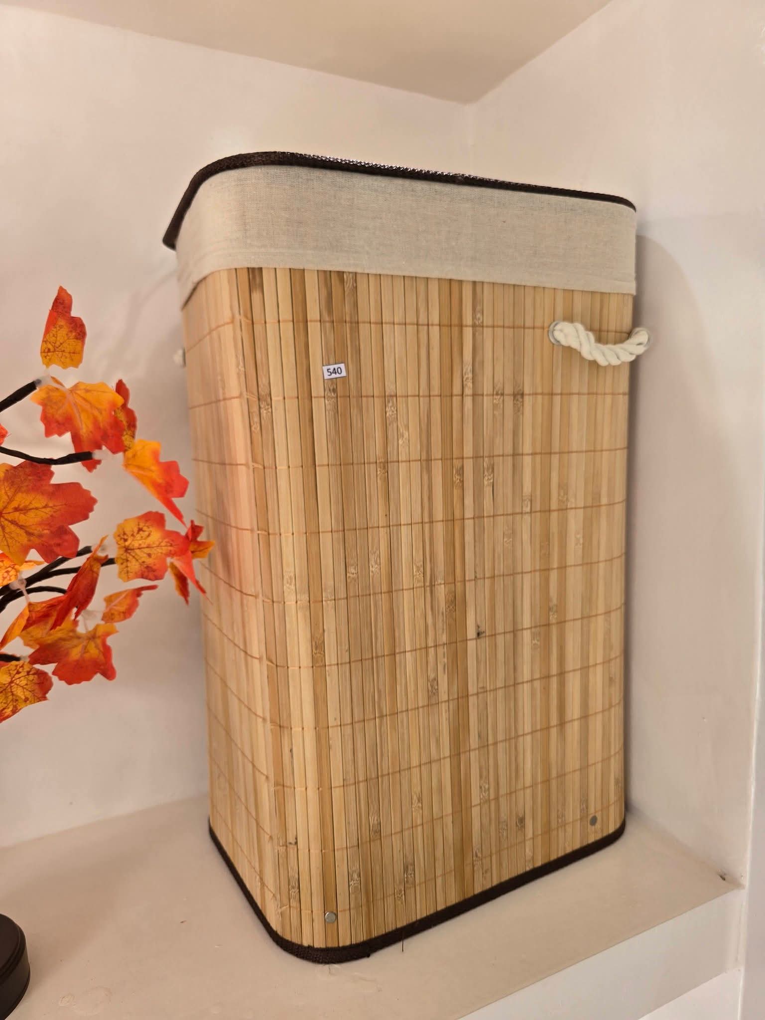 Panier à linge rond et carré en bamboo 2